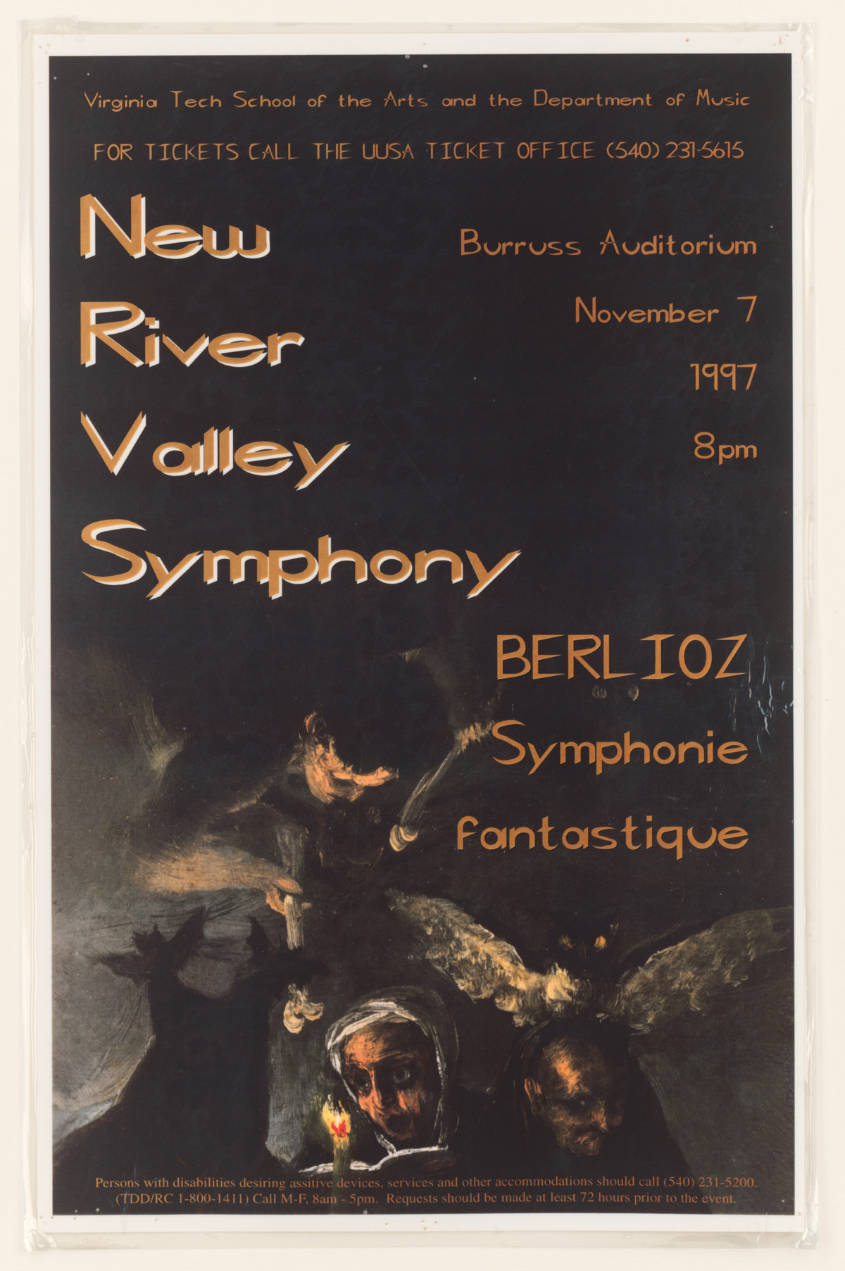 Poster for New River Valley Symphony, Berlioz Symphonie Fantastique
